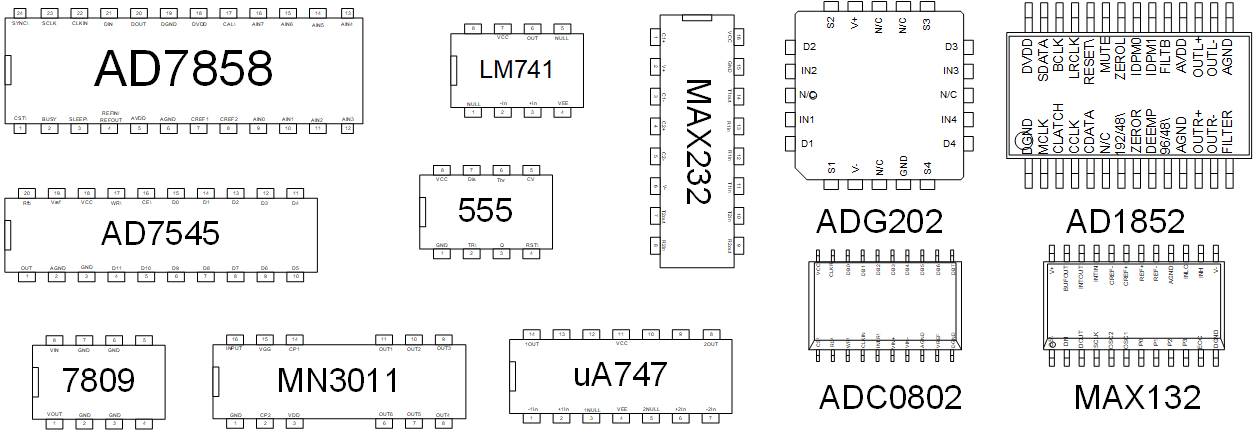 example analog chips shapes
